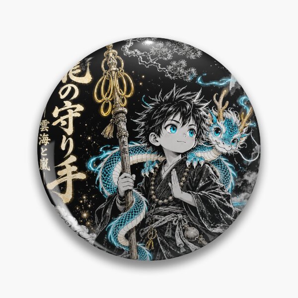 Item preview, Little Dragon Tamer - Chibi Monk & Baby Ryu designed and sold by WUSCHELWORKS.