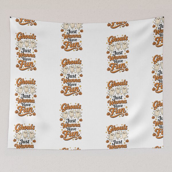 Item preview, Ghouls Just Wanna Have Fun ,Cute Halloween Ghosts and Pumpkin designed and sold by NRcollections24.