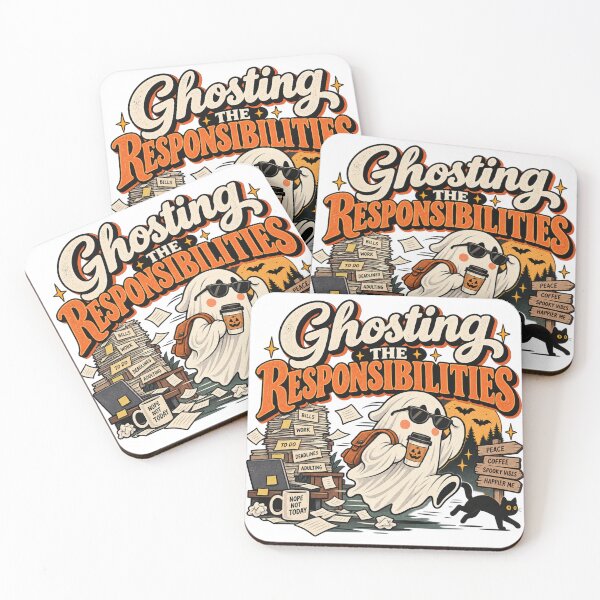 Item preview, Ghosting the Responsibilities – Funny Halloween Ghost Adulting Humor designed and sold by justsuestudio.