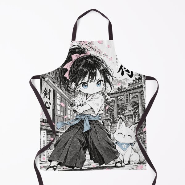 Item preview, Little Samurai - Chibi Girl & Kitsune Anime Manga designed and sold by WUSCHELWORKS.