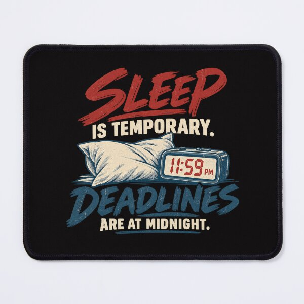 Item preview, Sleep Is Temporary Deadlines Are at Midnight – Funny College Student Design designed and sold by Tadeusz1.