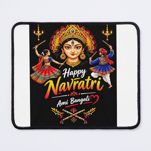 Item preview, Happy Navratri Ami Bangali – Colorful Garba & Goddess Festival T-Shirt designed and sold by everyone cloth house.