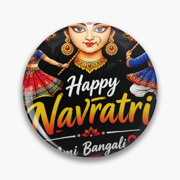 Artikelvorschau, Happy Navratri Ami Bangali – Buntes Garba & Goddess Festival T-Shirt entworfen und verkauft von everyone cloth house.