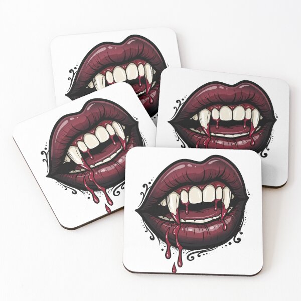 Item preview, Gothic Vampire Lips - Neo Traditional Bloody Fangs Halloween designed and sold by HappyHarmony40.