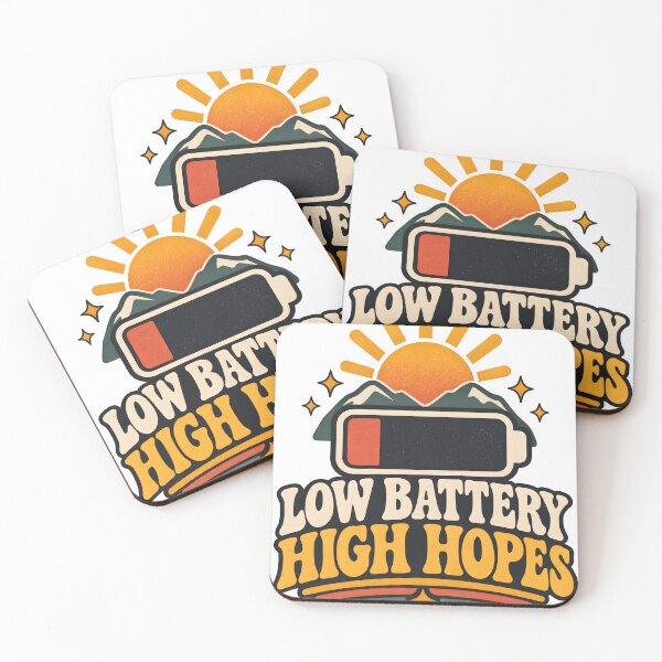 Item preview, Low Battery High Hopes – Funny Outdoor Adventure Mountain Design designed and sold by Pixel & Ponder.