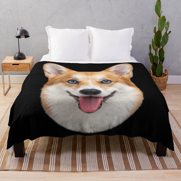 Item preview, Corgi Dog Face Blue Eyes Smiling Puppy Dog Art designed and sold by cabana.space.