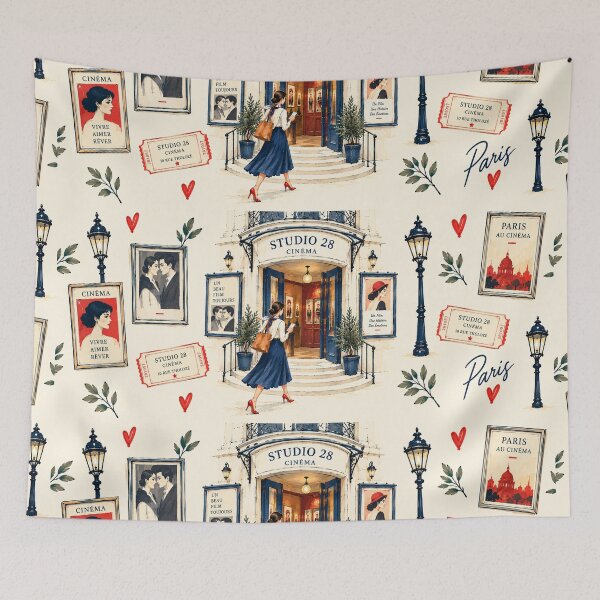 Artikelvorschau, Montmartre-Kinoplakatdruck, impressionistisches Muster entworfen und verkauft von CARRAANN.