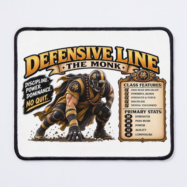 Item preview, Defensive Line — The Monk designed and sold by Fantasy Football Company.