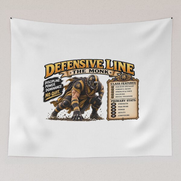 Item preview, Defensive Line — The Monk designed and sold by Fantasy Football Company.