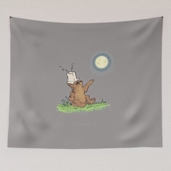Item preview, Bear With Antenna Hat Moon Gaze Tee-23 designed and sold by MazenyMink.