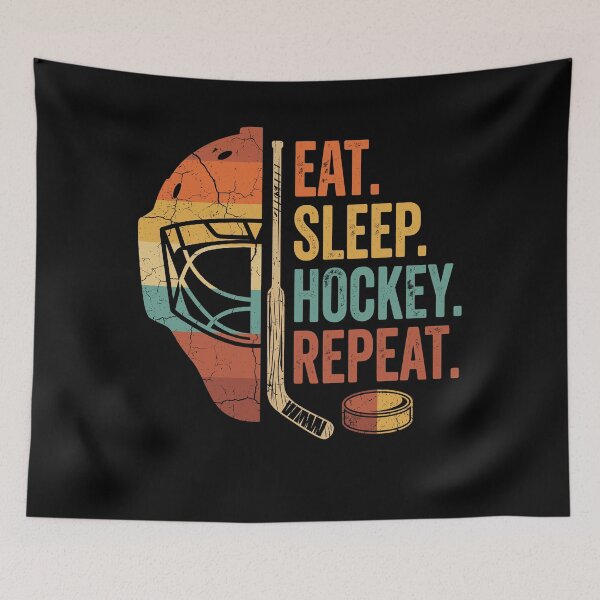 Item preview, Copy of  wihte backgrouEat Sleep Hockey Repeat Funny Boys Hockey Player  designed and sold by Designart68.