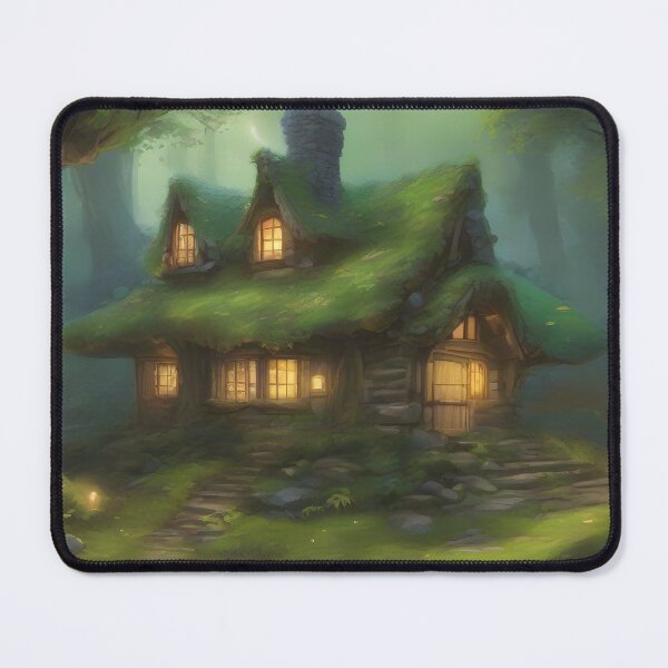 Item preview, Watercolor Painting of a Cozy Druid Cottage designed and sold by Fanta-sticky.