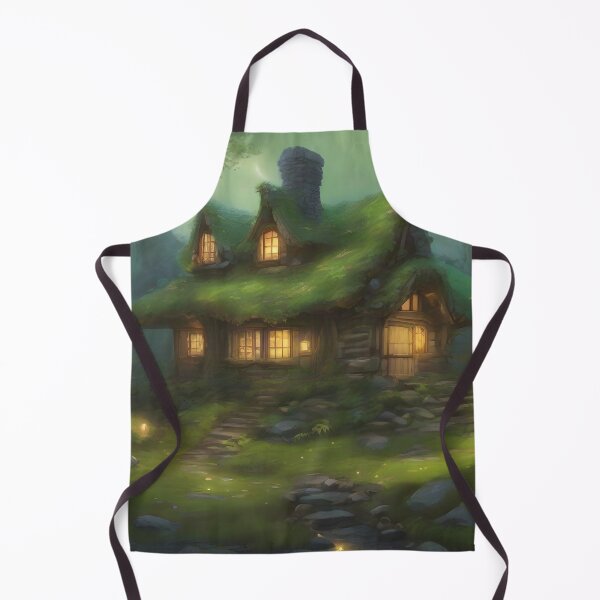 Item preview, Watercolor Painting of a Cozy Druid Cottage designed and sold by Fanta-sticky.