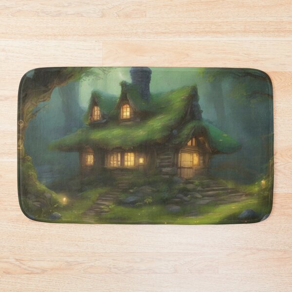 Item preview, Watercolor Painting of a Cozy Druid Cottage designed and sold by Fanta-sticky.