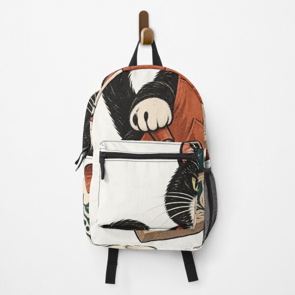 Item preview, Tuxedo Cat Printmaker with Brayer and Botanical Block designed and sold by lbenoraib.