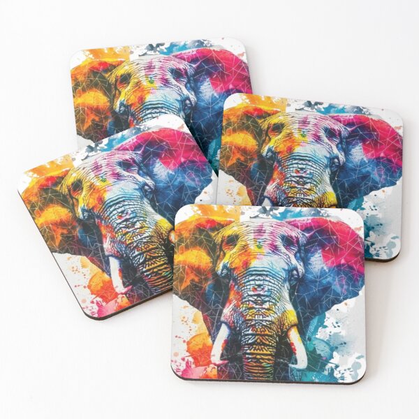Item preview, Colorful Geometric Elephant Wall Art & Notebook Cover Design designed and sold by Galaxydesignhub.