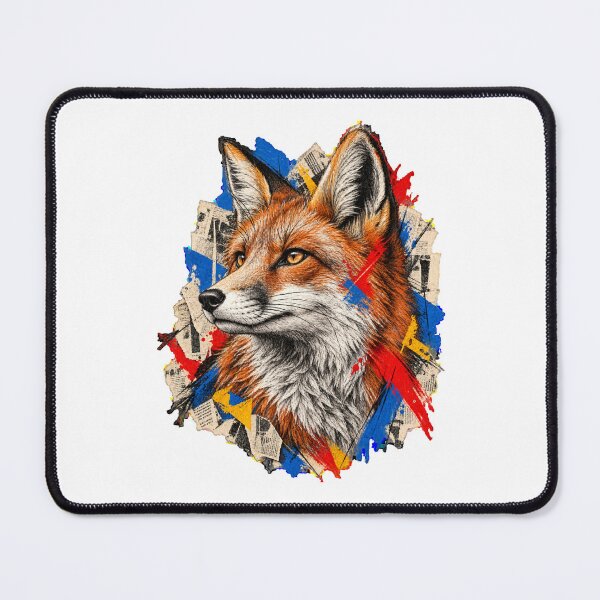 Item preview, Curious Fox Among Strokes, Cutouts and Vibrant Colors designed and sold by Honu2025.