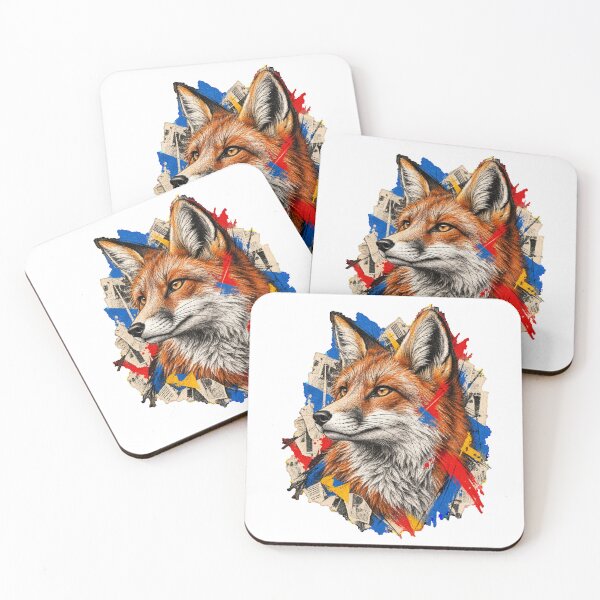 Item preview, Curious Fox Among Strokes, Cutouts and Vibrant Colors designed and sold by Honu2025.