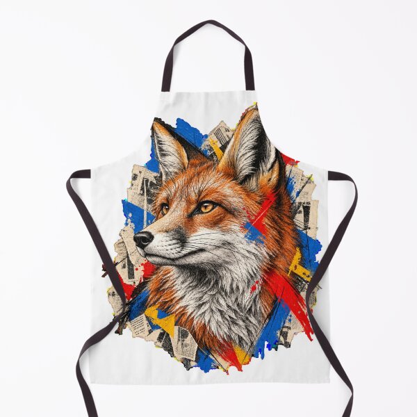 Item preview, Curious Fox Among Strokes, Cutouts and Vibrant Colors designed and sold by Honu2025.