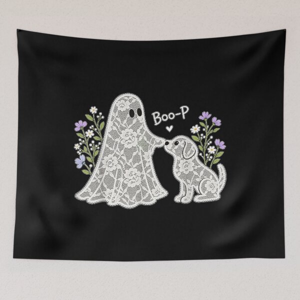 Item preview, Boo-P Floral Ghost and Dog Halloween Boop  designed and sold by 68MadagascarZoo.