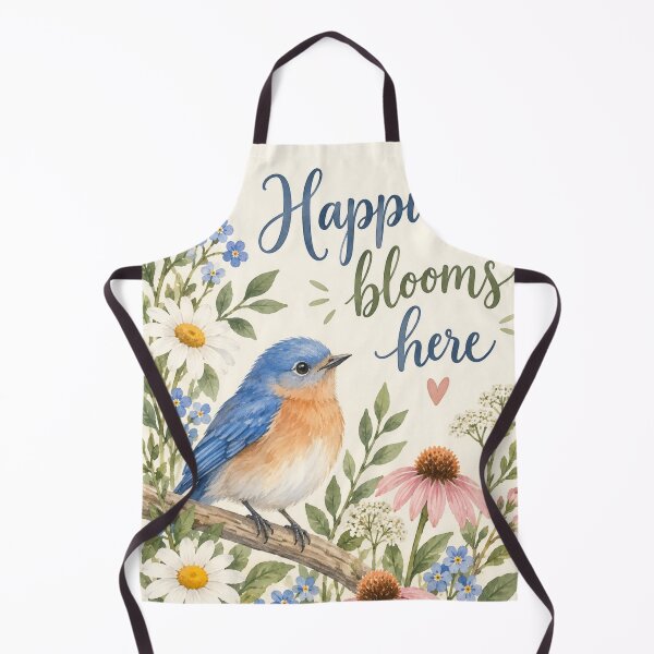 Item preview, Happiness Blooms Here Bluebird Floral Art designed and sold by Willow Sky.