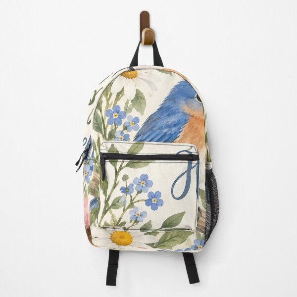 Item preview, Happiness Blooms Here Bluebird Floral Art designed and sold by Willow Sky.