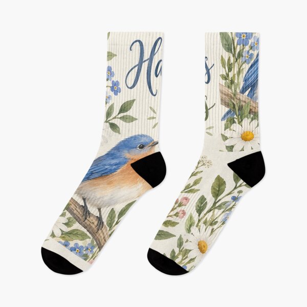 Item preview, Happiness Blooms Here Bluebird Floral Art designed and sold by Willow Sky.