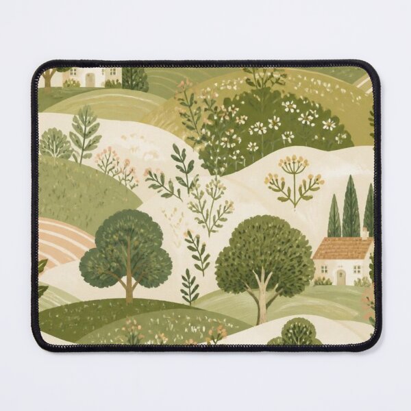 Item preview, English Countryside – Rolling Green Hills & Cottage Botanical Pattern designed and sold by ThatSurreyLife.