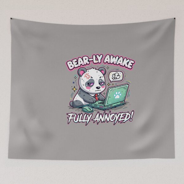 Item preview, BEAR-LY AWAKE FULLY ANNOYED Panda Laptop-60 designed and sold by TwylaPasillasvv.