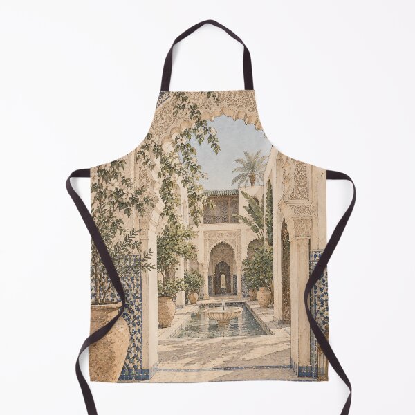 Item preview, Boho Moroccan Courtyard Archway Watercolour Oil Painting designed and sold by Jozefin's Studio.