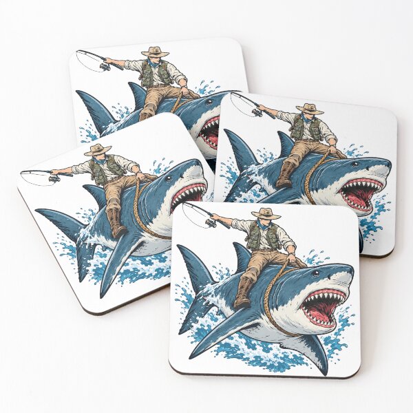 Item preview, Cowboy riding Great White Shark designed and sold by ryanapples2.