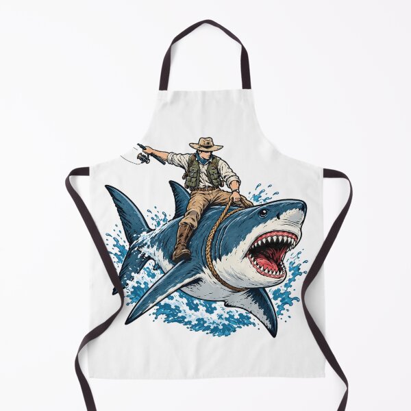 Item preview, Cowboy riding Great White Shark designed and sold by ryanapples2.