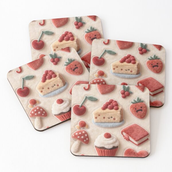 Item preview, Cute Red Kawaii Aesthetic Collage – Hearts, Cherries, Bows & Sweet Treats designed and sold by EatPrayLive.