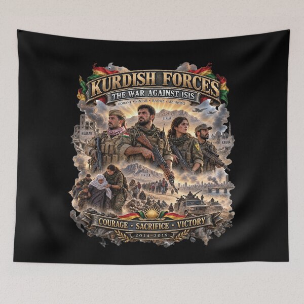 Artikelvorschau, Kurdische Streitkräfte – Der Krieg gegen den IS – 2014–2019 – 3D – Verbesserte Darstellung entworfen und verkauft von Military Insignia Products.