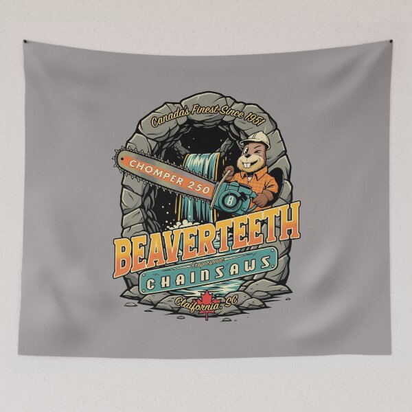 Item preview, Beaverteeth Chainsaws Vintage Lumberjack Beaver T-Shirt-12th designed and sold by NivaaRubl.