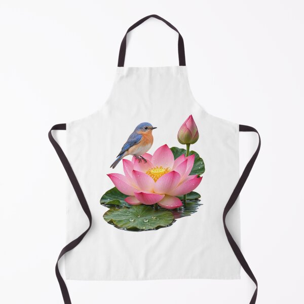 Item preview, Bird Sitting on Pink Lotus Flower – Peaceful Pond Nature Design designed and sold by Prince Tripathi .