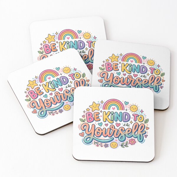 Item preview, Be Kind To Yourself Sticker | Cute Self Love Vinyl Decal | Positive Mindset Mental Health Quote | Colorful Rainbow Laptop & Water Bottle Sticker designed and sold by SergioMiklos.