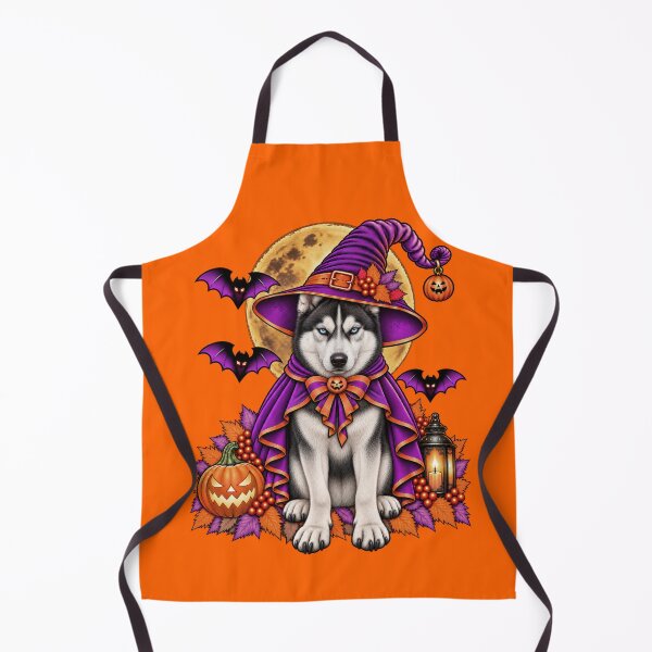 Item preview, Siberian Husky Halloween Witch Costume & Spooky Pumpkin designed and sold by PixelsPaws.