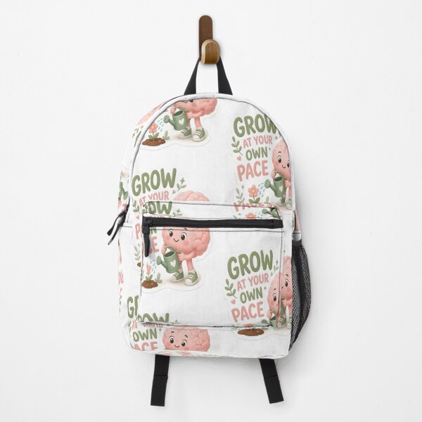 Item preview, Grow At Your Own Pace Cute Brain Mental Health Self Care Sticker designed and sold by mo-carnival.