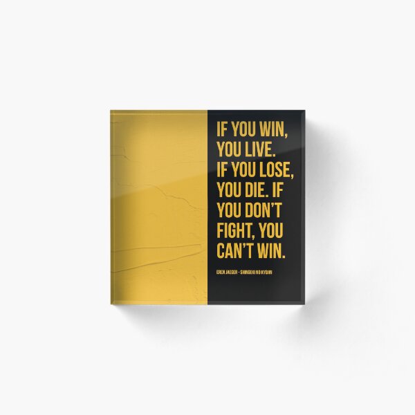 Shingeki no Kyojin Eren Quote Acrylic Block