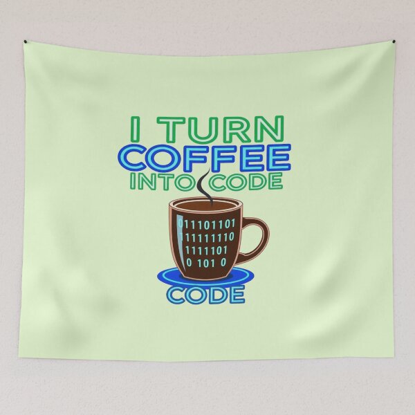 Item preview, I Turn Coffee Into Code Funny Programmer Graphic Art designed and sold by Fine-Arts-Lab.