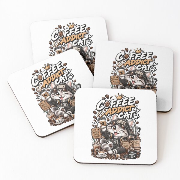 Item preview, Coffee Addict Cat  designed and sold by Meow Story .
