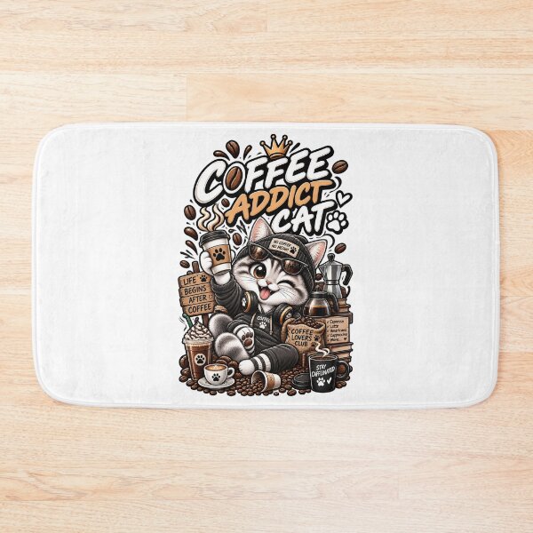 Item preview, Coffee Addict Cat  designed and sold by Meow Story .