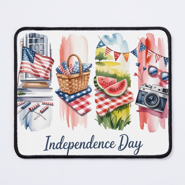 Item preview, Independence Day Watercolor – Porch, Picnic & Camera designed and sold by Marie Gems.