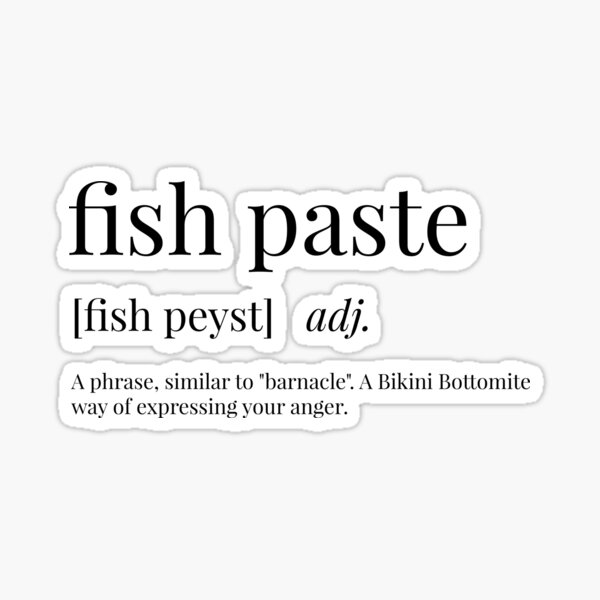 "Fish Paste Definition" Sticker by definingprints Redbubble