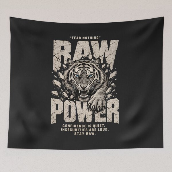 Item preview, Raw Power Fear Nothing Tiger Motivational Design  designed and sold by MOCH- ART.