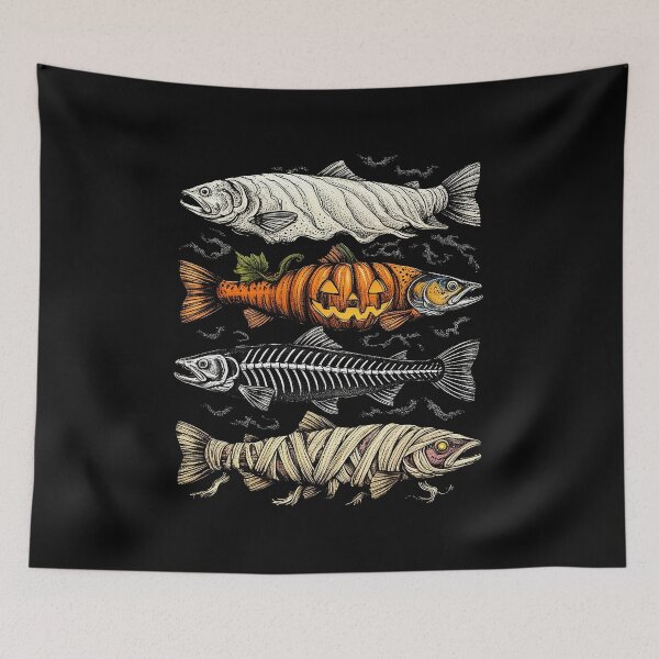 Item preview, Halloween Fish Ghost Pumpkin Funny Fishing designed and sold by charoen-design.