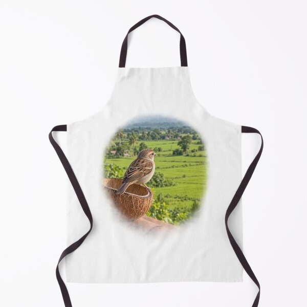 Item preview, Small Bird on Coconut Shell Looking Over Green Fields Nature Design designed and sold by Prince Tripathi .