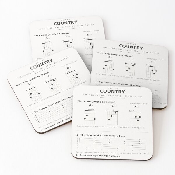 Item preview, Country Guitar Technique Chart Bass Runs Double Stops designed and sold by iampaulmorris.