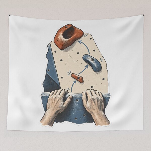 Item preview, The Route Reader Bouldering Climber Hand Drawn T-Shirt designed and sold by Naviora.